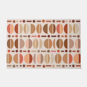 Boho Retro Bowls Pattern Light Earth Tones Doormat