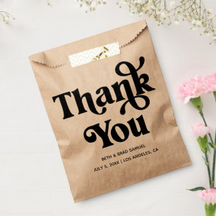 Boho Retro Custom Thank You Favour Bags
