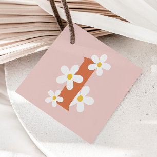Boho Retro Daisy 1st Groovy Birthday Favour Tags