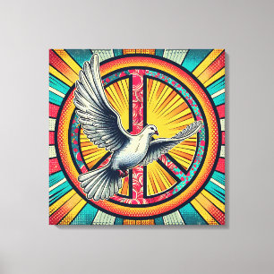 Boho Retro Dove and Peace Sign