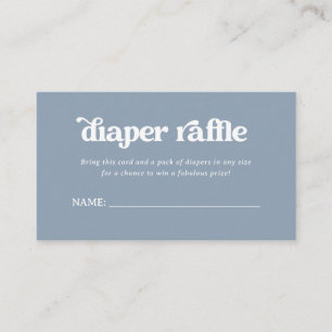 Boho Retro Dusty Blue   Diaper Raffle Enclosure Card