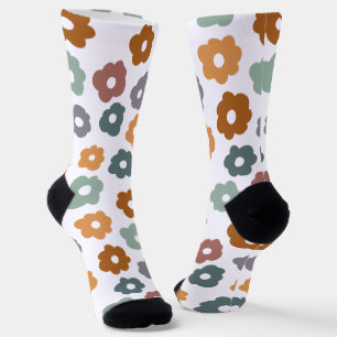 Boho Retro Earthy Florals and Botanical Charm Socks