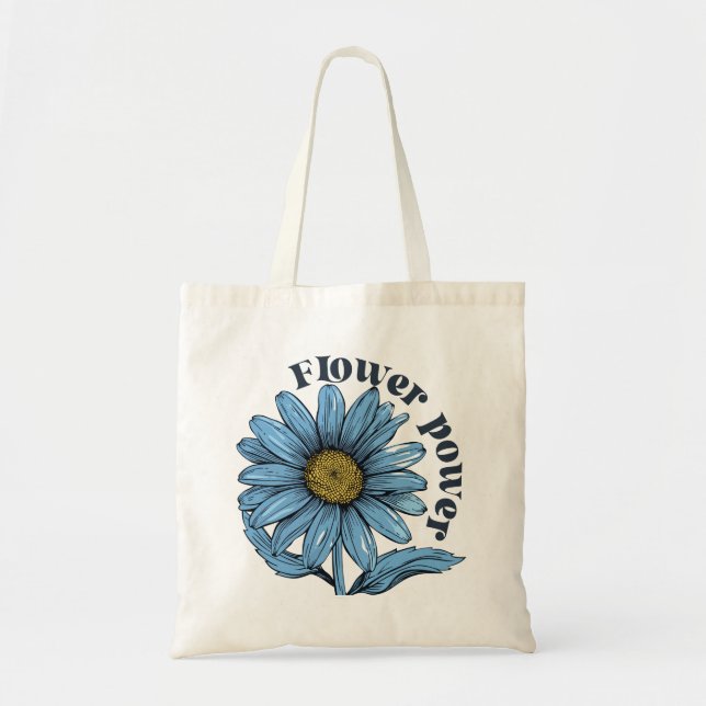 Boho Retro Flowers Tote Bag (Front)