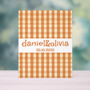 Boho Retro Groovy Colourful Wavy Wedding Acrylic Sign