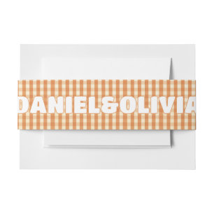 Boho Retro Groovy Colourful Wavy Wedding Invitation Belly Band