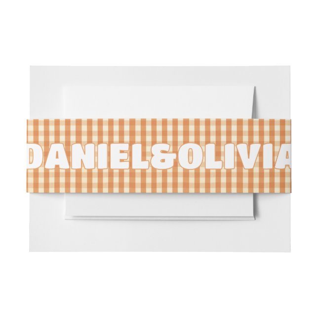 Boho Retro Groovy Colourful Wavy Wedding Invitation Belly Band (Front Example)