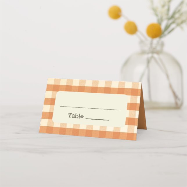 Boho Retro Groovy Colourful Wavy Wedding Place Card (Front)