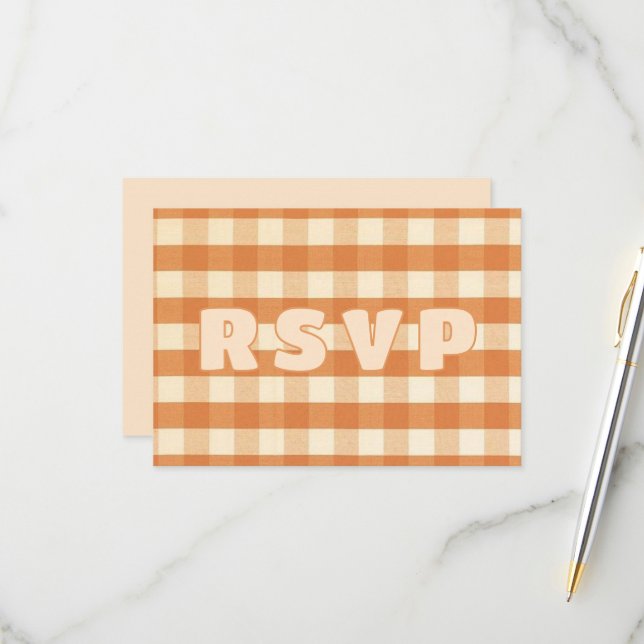 Boho Retro Groovy Colourful Wavy Wedding RSVP Card (Front/Back In Situ)