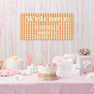 Boho Retro Groovy Colourful Wavy WeddSeating Chart Banner