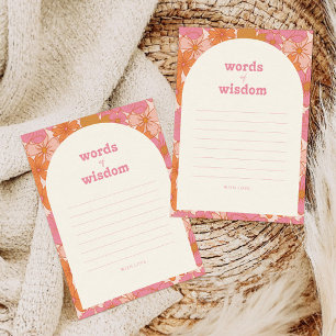 Boho Retro Groovy Words of Wisdom Advice Card