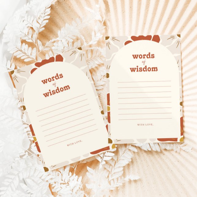 Boho Retro Groovy Words of Wisdom Advice Card (Creator Uploaded)