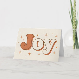 Boho Retro Joy Christmas Holiday Card