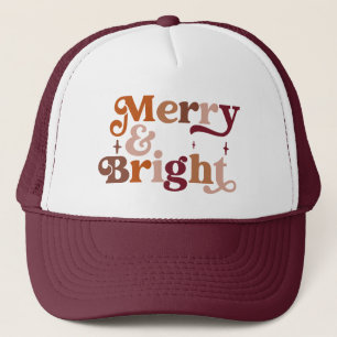 Boho Retro Merry and Bright Trucker Hat