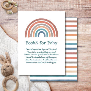 Boho Retro Rainbow Baby Shower Books For Baby Enclosure Card