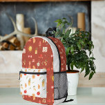 Boho Retro Summer | Monogram Printed Backpack<br><div class="desc">Trendy monogram design. Personalise with your name, monogram, initial or text. Perfect for wherever you go – whether you’re on the commute, at the gym or exploring the outdoors. Design personalised backpacks for school, work, or adventures in the wild. Get one for yourself! Get prepared for a festival, hike, or...</div>