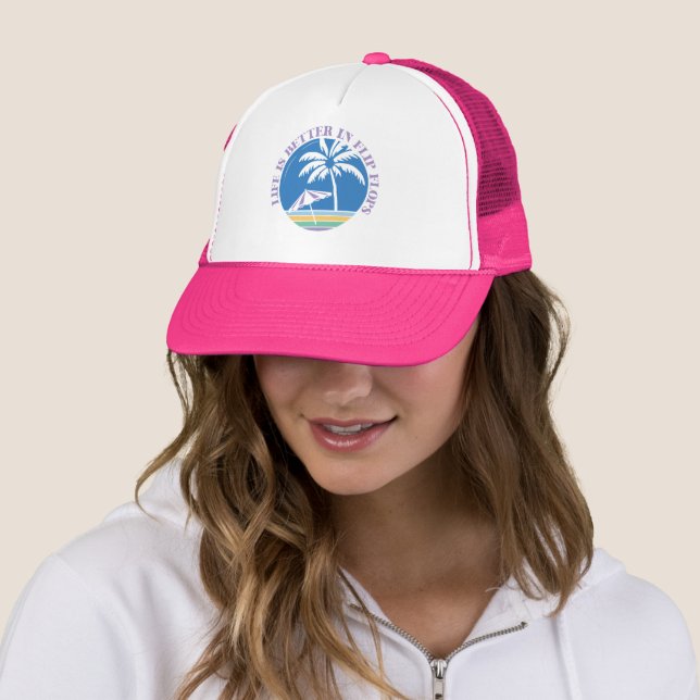  Boho Retro Summer Quote  Trucker Hat (In Situ)