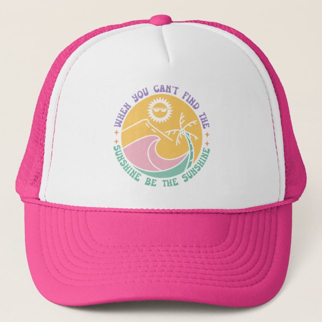  Boho Retro Summer Quote  Trucker Hat (Front)