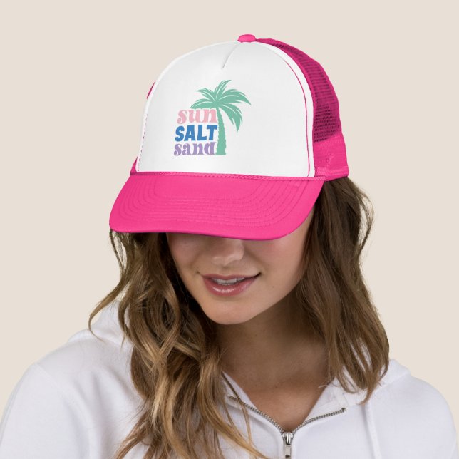  Boho Retro Summer Quote  Trucker Hat (In Situ)