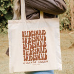 Boho Retro Terracotta Personalised Bachelorette Tote Bag<br><div class="desc">Looking for the perfect bachelorette party gift? Look no further than our personalised tote bag! Our tote bags are perfect for any bride-to-be. Whether you're planning a beach wedding or a backyard BBQ, our tote bags will be your go-to accessory. Not only do they make great bridal shower gifts, but...</div>
