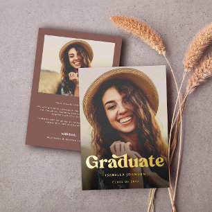 Boho Retro Typography Photo Graduation