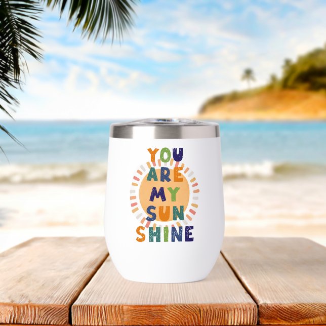 Boho Retro You Are My Sunshine Colourful Typograph (Beach (Rotated))