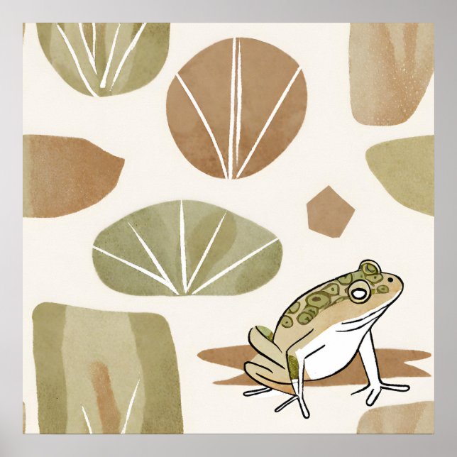 Boho Rock alphabet Botanical art style Modern Poster (Front)