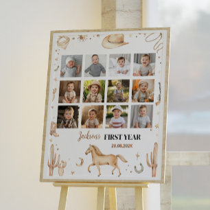 Boho Rodeo First Birthday Party Milestone Sign