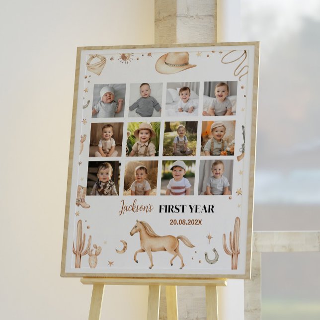 Boho Rodeo First Birthday Party Milestone Sign (Creator Uploaded)