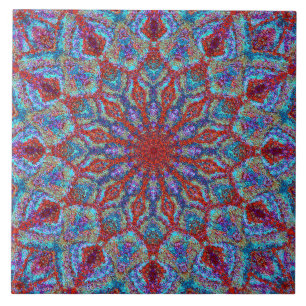 Boho-romantic coloured mandala ornament arabesque tile