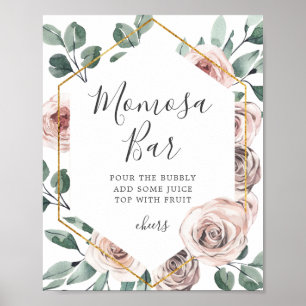 Boho Rose Baby Shower Mimosa Bar Sign