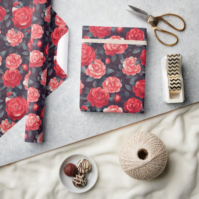 Boho Rose Flower Nature Wrapping Paper (Crafts)