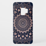 Boho rose gold floral mandala navy blue watercolor Case-Mate samsung galaxy s9 case<br><div class="desc">Boho rose gold floral mandala on navy blue watercolor by Girly Trend</div>