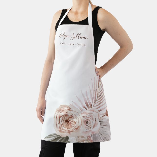 Boho roses beauty professional apron (Insitu)