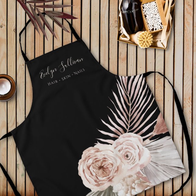 Boho roses black beauty professional apron (Creator Uploaded)