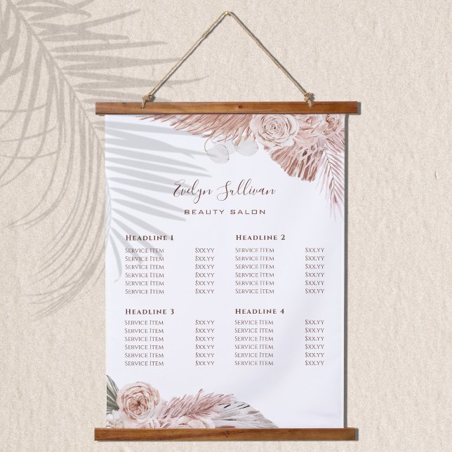 Boho roses price list hanging tapestry (Creator Uploaded)