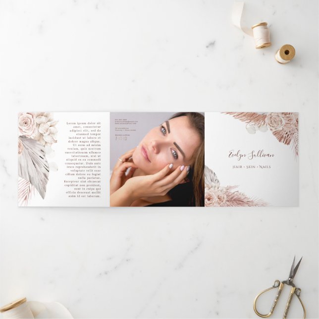 Boho roses Trifold Brochure (Outside)