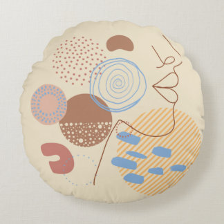 Boho Round Pillow – Earthy & Playful