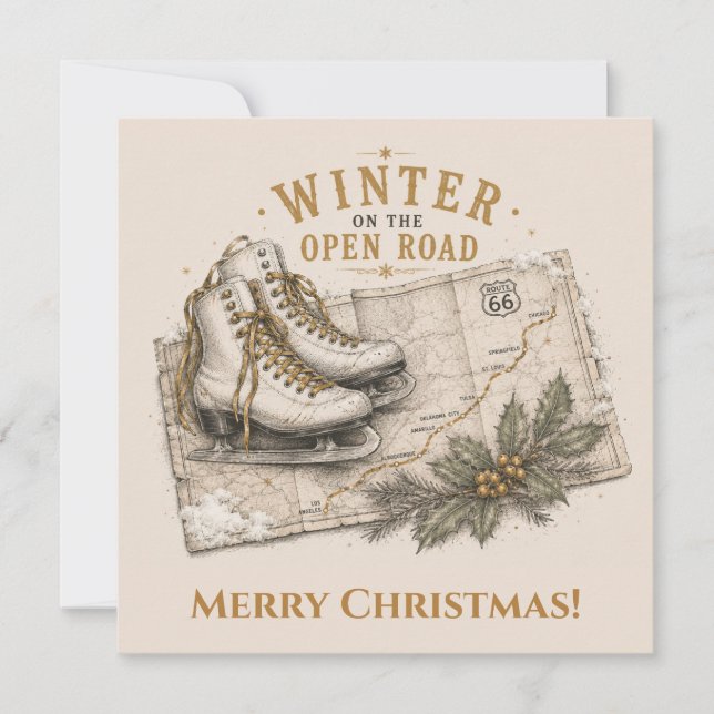Boho Route 66 Christmas Holiday Greetings (Front)
