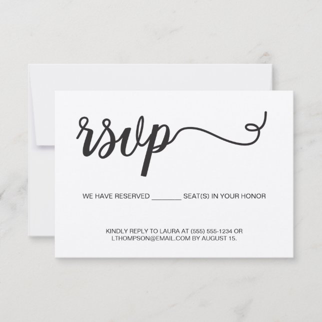 Boho RSVP without mailing Reserved Seat (Front)