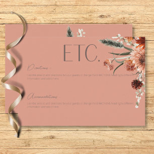 Boho Rust & Neutral Fall Floral Peach Rust Details Enclosure Card
