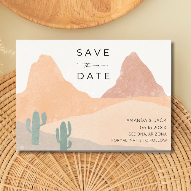 Boho Rust Terracotta Desert Wedding Photo  Save The Date (Boho Rust Terracotta Desert Wedding Photo Save The Date)