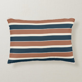Boho Rustic and Navy Stripes  Decorative Cushion