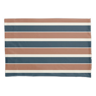 Boho Rustic and Navy Stripes  Pillowcase