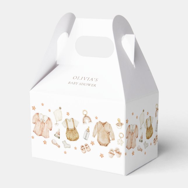 Boho Rustic Baby Clothes Baby Shower Favour Box (Back Side)