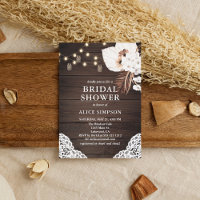 Boho Rustic Beige Floral Bridal Shower Invitation