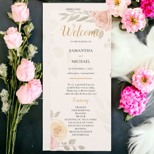 Boho Rustic Blooming Garden  Program Wedding  Programme