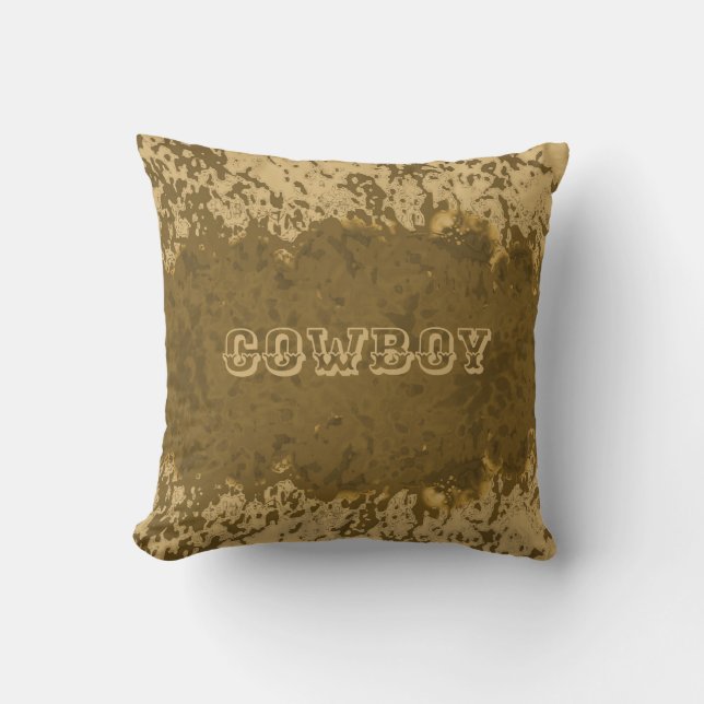 Boho Rustic Cowboy Design Cushion (Front)
