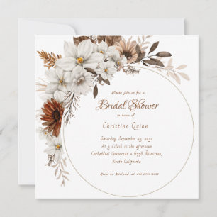 Boho Rustic Floral Bridal shower Invitation