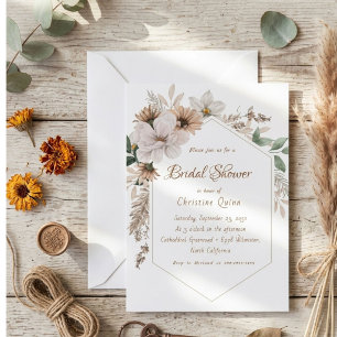 Boho Rustic Floral Bridal shower Invitation