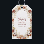 Boho Rustic Floral Burgundy Bridal Shower Custom Gift Tags<br><div class="desc">Boho Rustic Floral Wreath Burgundy Custom Bridal Shower Custom Gift Tags</div>